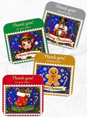 60 Pack Christmas Thank you Cards